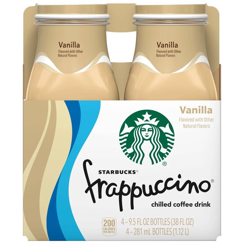 slide 2 of 6, Starbucks RTD Starbucks Frappuccino Vanilla Coffee Drink - 4pk/9.5 fl oz Glass Bottles, 4 ct; 9.5 fl oz