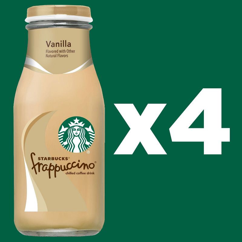 slide 3 of 6, Starbucks RTD Starbucks Frappuccino Vanilla Coffee Drink - 4pk/9.5 fl oz Glass Bottles, 4 ct; 9.5 fl oz