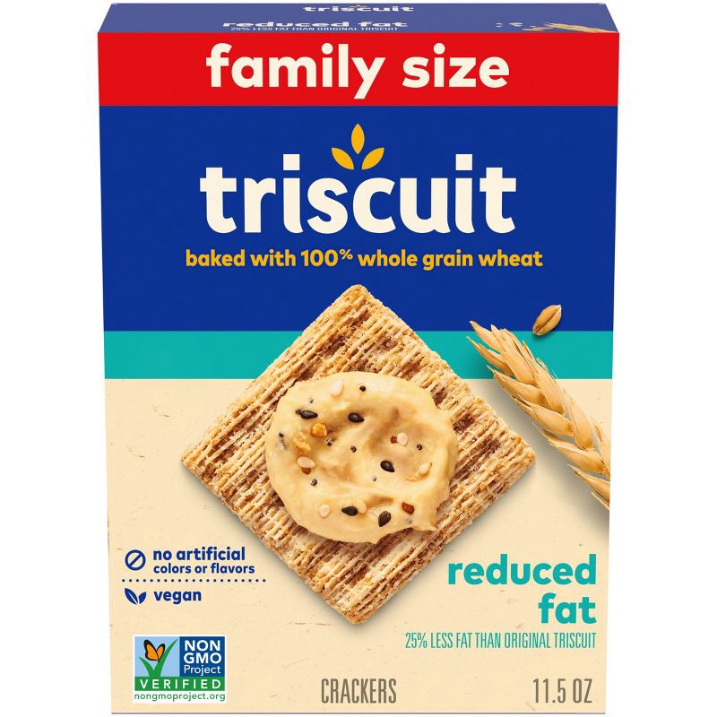 slide 1 of 12, Triscuit Reduced Fat Crackers - Family Size - 11.5oz, 11.5 oz