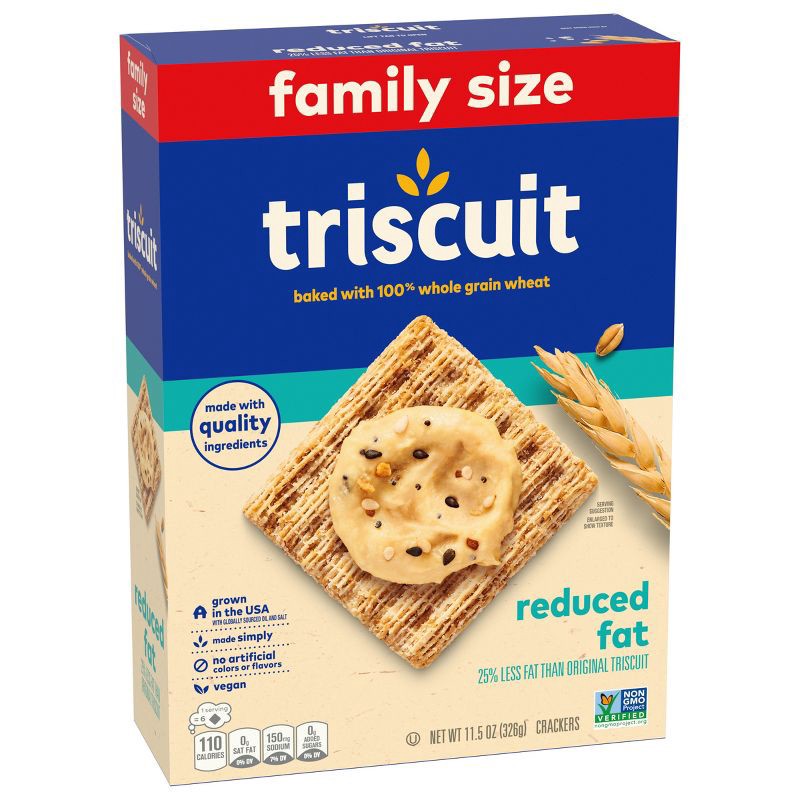 slide 7 of 12, Triscuit Reduced Fat Crackers - Family Size - 11.5oz, 11.5 oz