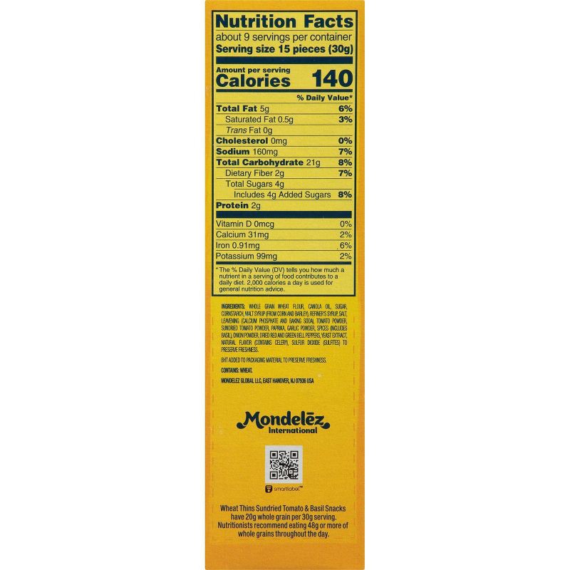 slide 9 of 15, Wheat Thins Sundried Tomato & Basil Whole Grain Wheat Cracker Snacks - 8.5oz, 8.5 oz