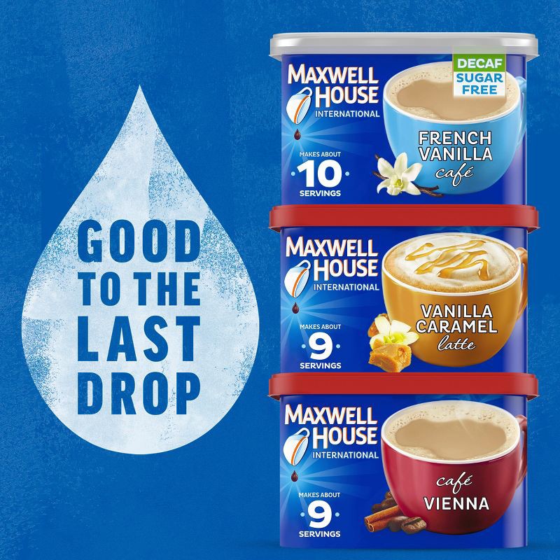 slide 8 of 9, Maxwell House International French Vanilla Café Light Roast Sugar-Free Decaf Instant Coffee Mix - 4oz, 4 oz