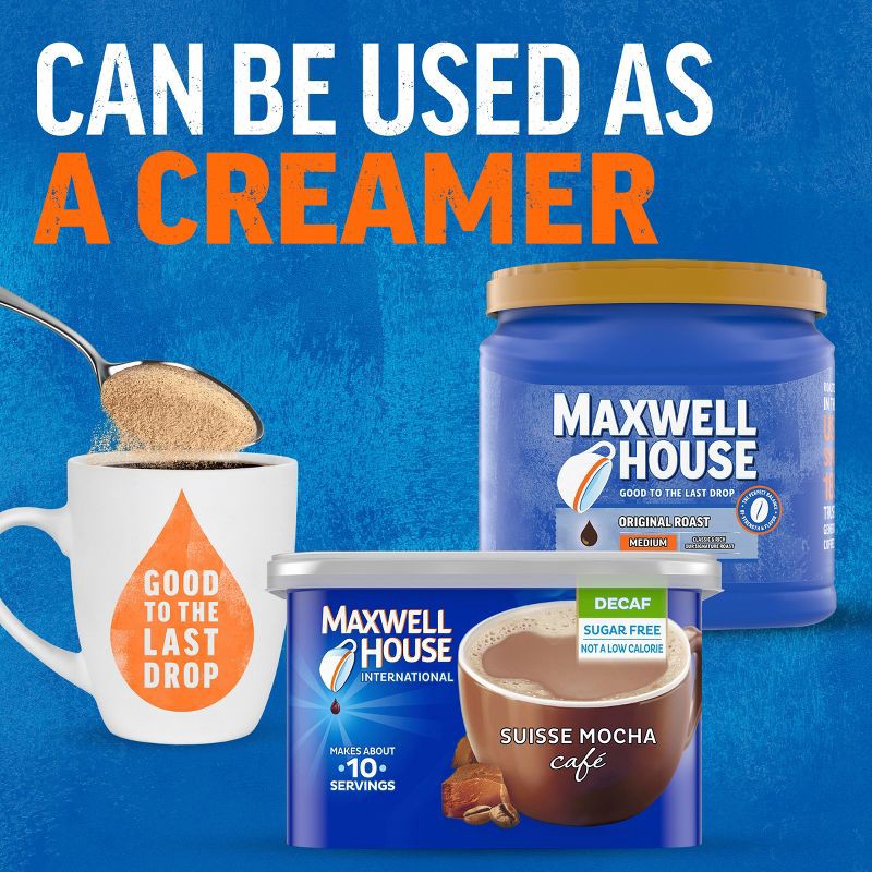 slide 4 of 9, Maxwell House International Suisse Mocha Café Beverage Mix - Decaf Medium Roast - Sugar Free - 4oz, 4 oz