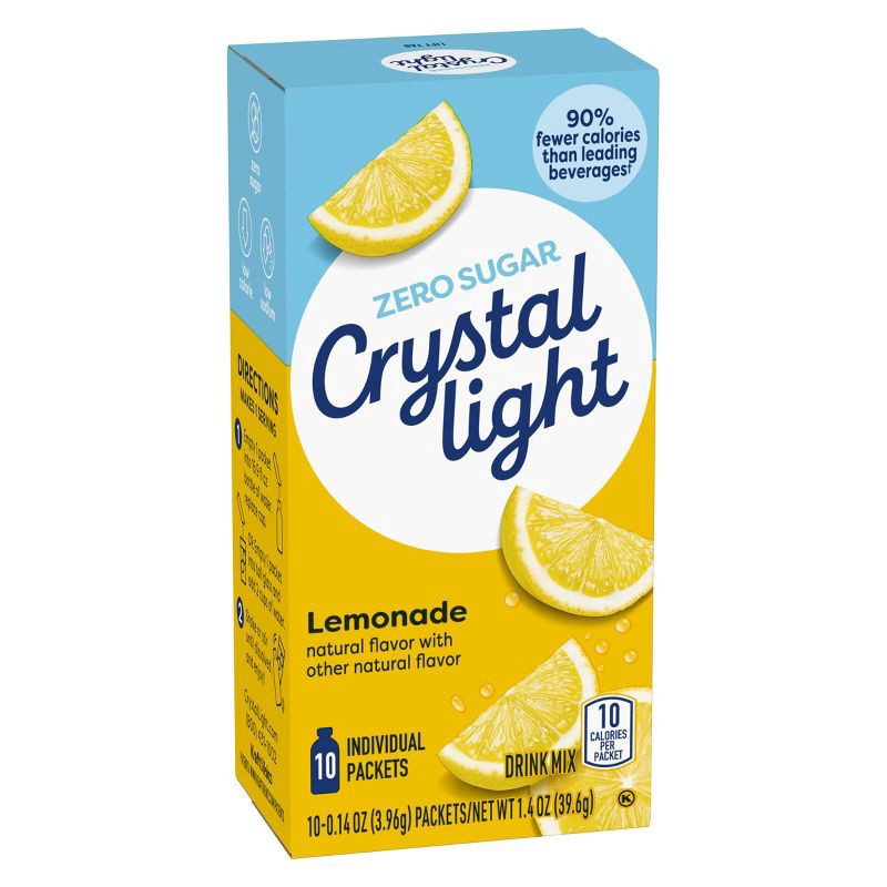 slide 5 of 9, Crystal Light On the Go Natural Lemonade Drink Mix - 10pk/0.14oz, 10 ct, 0.14 oz