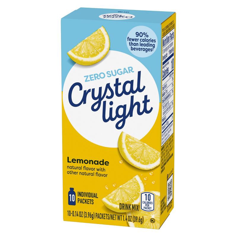 slide 6 of 9, Crystal Light On the Go Natural Lemonade Drink Mix - 10pk/0.14oz, 10 ct, 0.14 oz