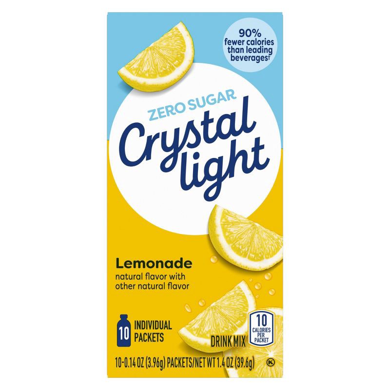 slide 7 of 9, Crystal Light On the Go Natural Lemonade Drink Mix - 10pk/0.14oz, 10 ct, 0.14 oz