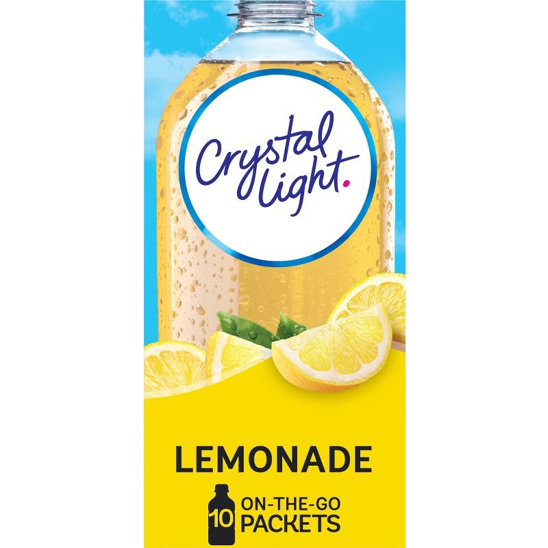 slide 1 of 9, Crystal Light On the Go Natural Lemonade Drink Mix - 10pk/0.14oz, 10 ct, 0.14 oz