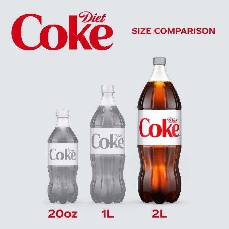 slide 4 of 9, Diet Coke Soda - 2 L Bottle, 2 liter
