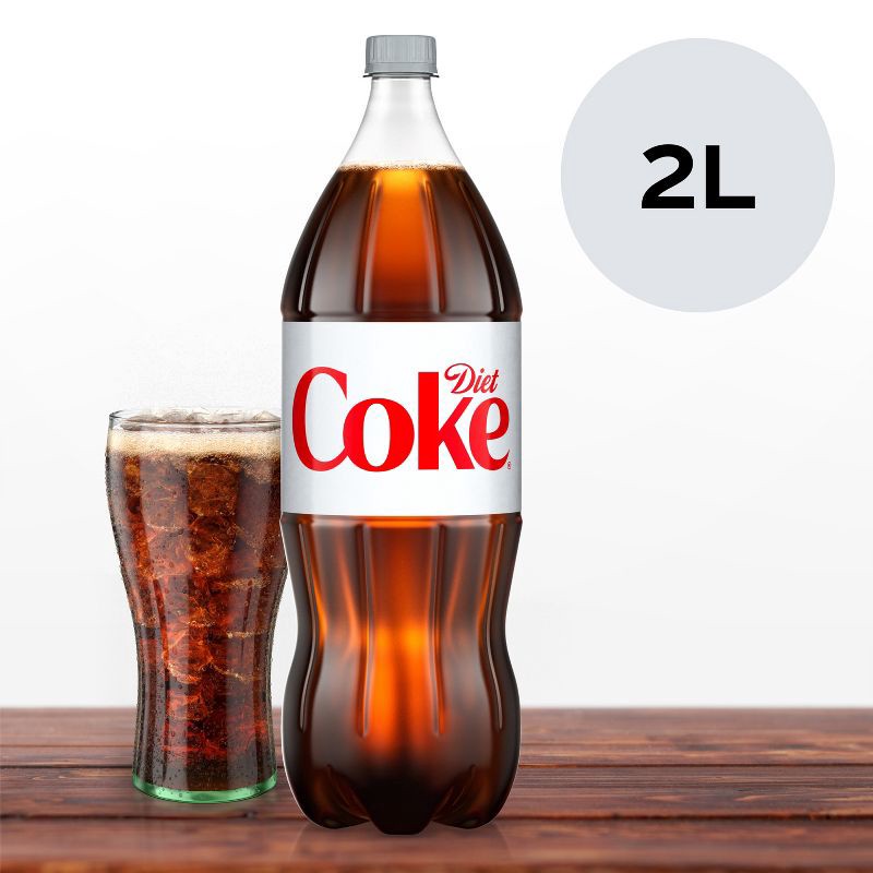 slide 3 of 9, Diet Coke Soda - 2 L Bottle, 2 liter