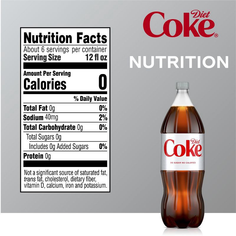 slide 6 of 9, Diet Coke Soda - 2 L Bottle, 2 liter