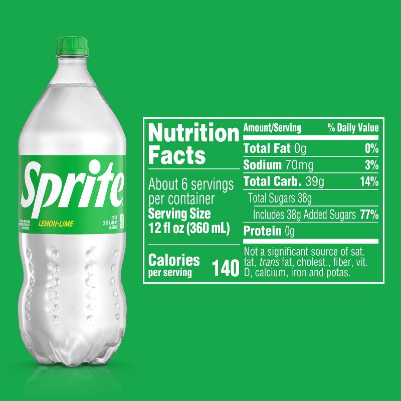 slide 3 of 6, Sprite Soda - 2 L Bottle, 2 liter