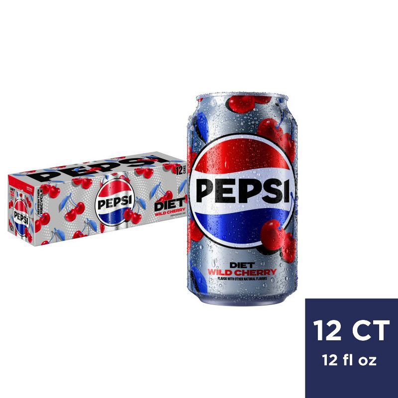 slide 1 of 7, Diet Pepsi Wild Cherry Cola - 12pk/12 fl oz Cans, 12 ct; 12 fl oz