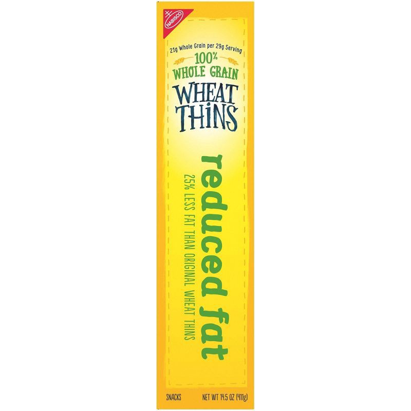 slide 6 of 19, Wheat Thins Reduced Fat Whole Grain Wheat Cracker Snacks Family Size - 12.5oz, 12.5 oz