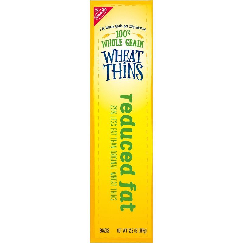 slide 8 of 19, Wheat Thins Reduced Fat Whole Grain Wheat Cracker Snacks Family Size - 12.5oz, 12.5 oz