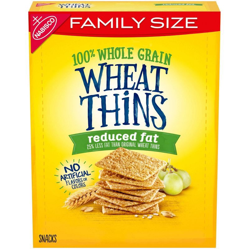 slide 1 of 19, Wheat Thins Reduced Fat Crackers - Family Size - 12.5oz, 12.5 oz