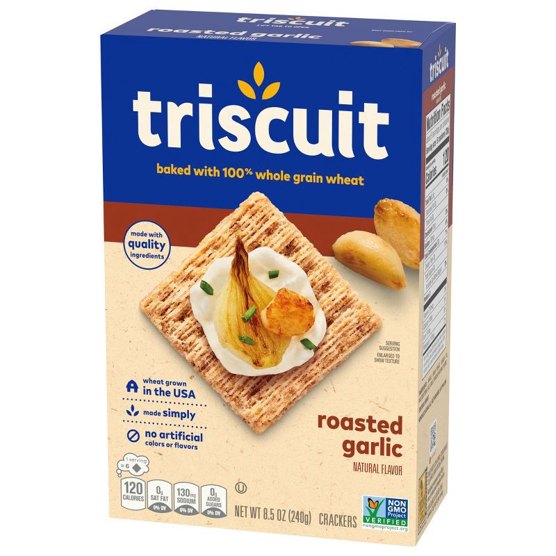 slide 6 of 14, Triscuit Roasted Garlic Whole Grain Wheat Crackers - 8.5oz, 8.5 oz