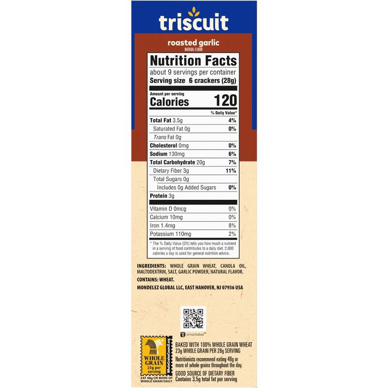 slide 11 of 14, Triscuit Roasted Garlic Whole Grain Wheat Crackers - 8.5oz, 8.5 oz