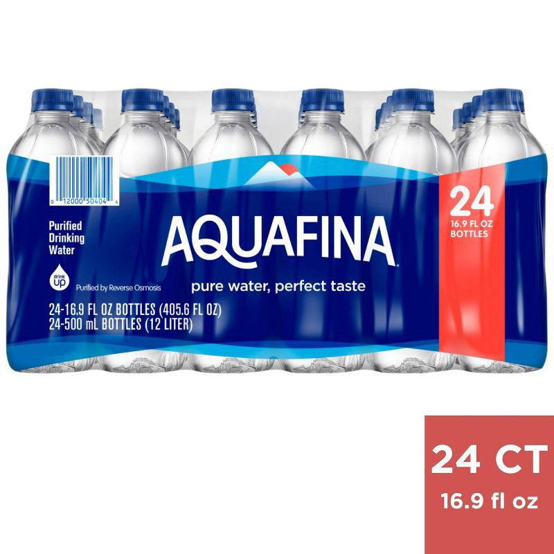 slide 1 of 3, Aquafina Pure Unflavored Water - 24pk/16.9 fl oz Bottles, 24 ct; 16.9 fl oz