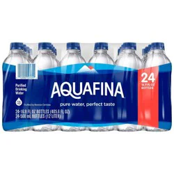 Aquafina Pure Unflavored Water - 24pk/16.9 fl oz Bottles