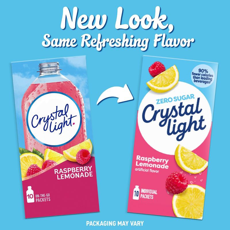slide 3 of 9, Crystal Light Raspberry Lemonade Drink Mix - 10pk/0.08oz, 10 ct, 0.08 oz