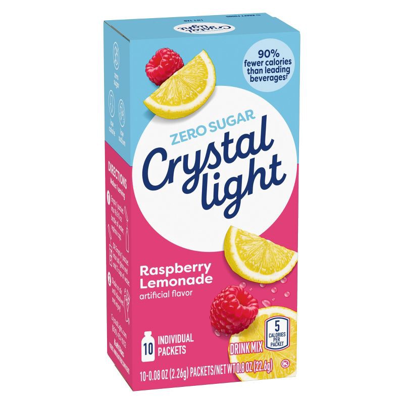 slide 5 of 9, Crystal Light Raspberry Lemonade Drink Mix - 10pk/0.08oz, 10 ct, 0.08 oz