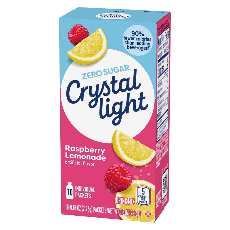 slide 6 of 9, Crystal Light Raspberry Lemonade Drink Mix - 10pk/0.08oz, 10 ct, 0.08 oz