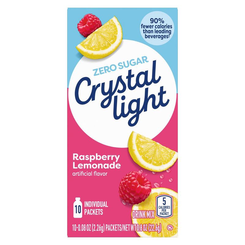 slide 7 of 9, Crystal Light Raspberry Lemonade Drink Mix - 10pk/0.08oz, 10 ct, 0.08 oz