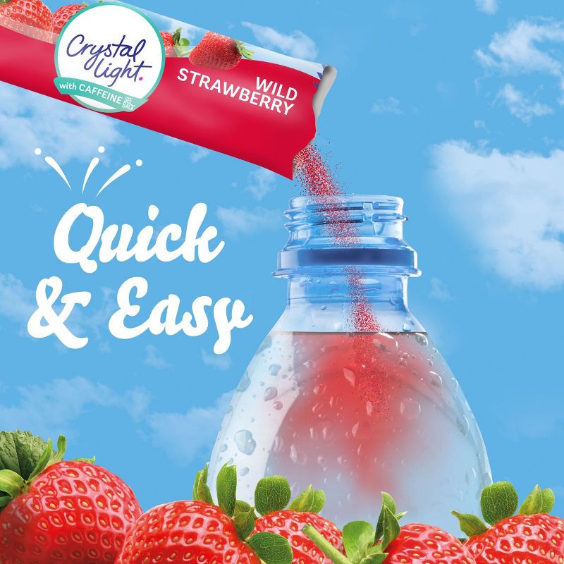 slide 3 of 9, Crystal Light Energy On The Go Wild Strawberry Drink Mix - 10pk/0.11oz Pouches, 10 ct, 0.11 oz