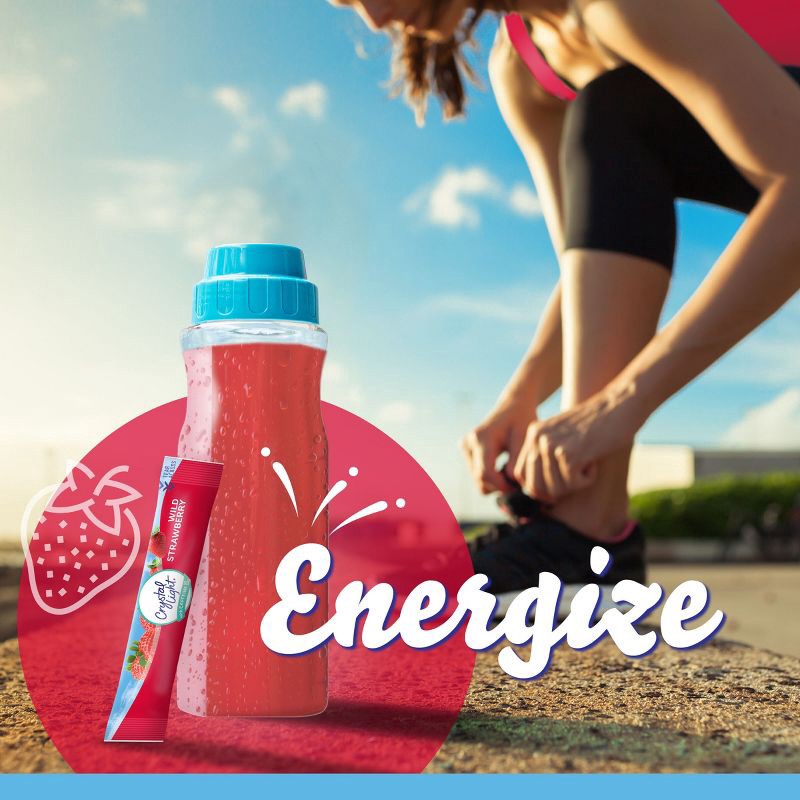 slide 4 of 9, Crystal Light Energy On The Go Wild Strawberry Drink Mix - 10pk/0.11oz Pouches, 10 ct, 0.11 oz