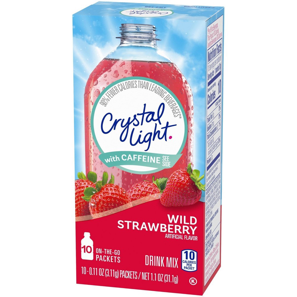 slide 4 of 10, Crystal Light Energy On The Go Wild Strawberry Drink Mix - 10pk/0.11oz Pouches, 10 ct, 0.11 oz