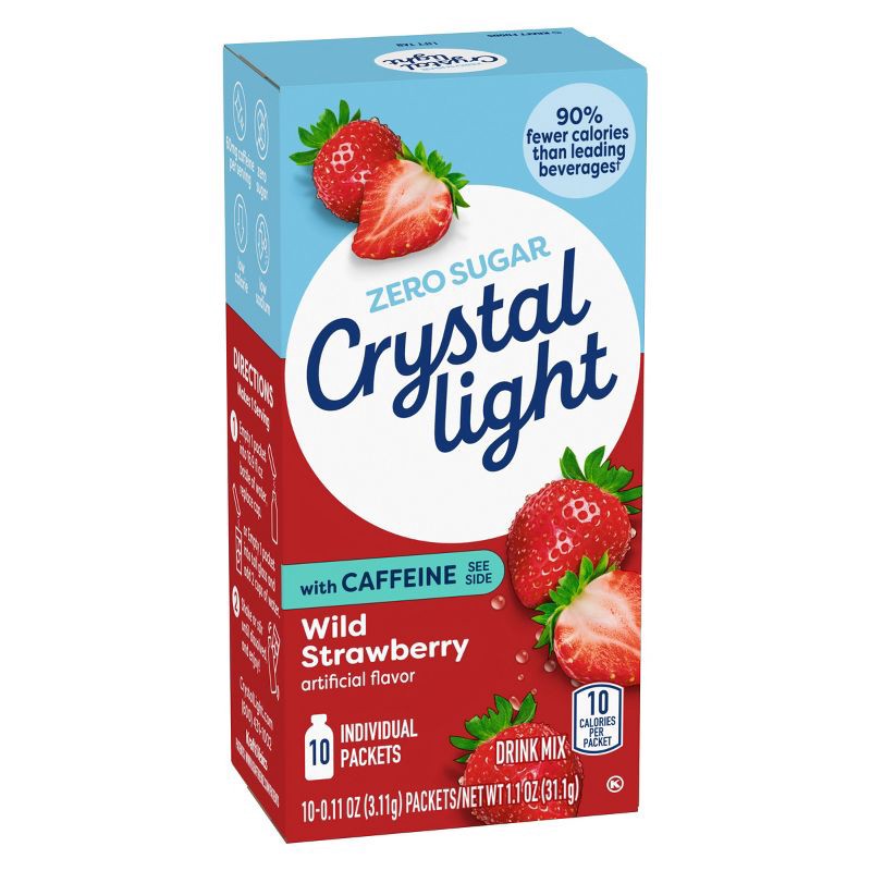 slide 5 of 9, Crystal Light Energy On The Go Wild Strawberry Drink Mix - 10pk/0.11oz Pouches, 10 ct, 0.11 oz