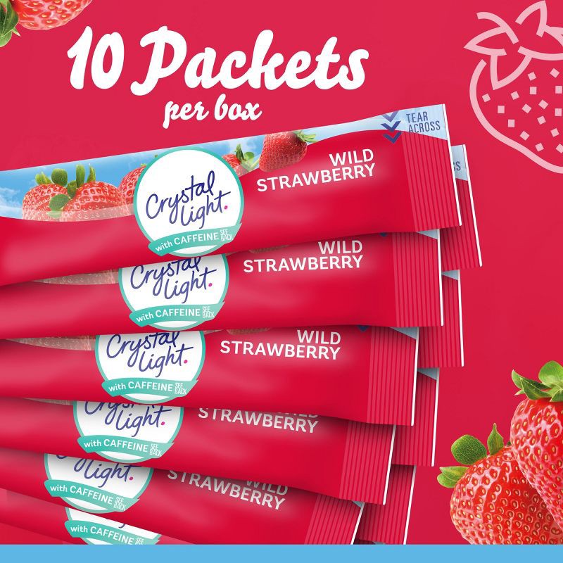 slide 5 of 9, Crystal Light Energy On The Go Wild Strawberry Drink Mix - 10pk/0.11oz Pouches, 10 ct, 0.11 oz