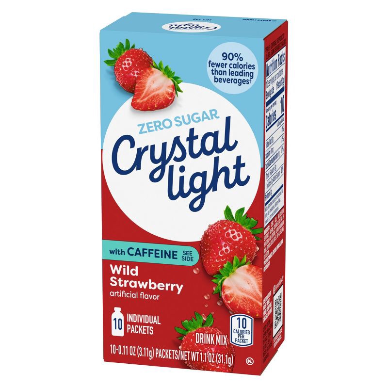 slide 6 of 9, Crystal Light Energy On The Go Wild Strawberry Drink Mix - 10pk/0.11oz Pouches, 10 ct, 0.11 oz