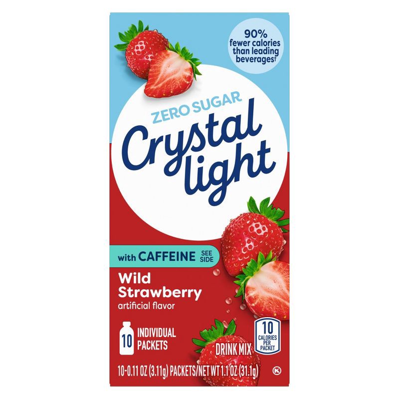 slide 7 of 9, Crystal Light Energy On The Go Wild Strawberry Drink Mix - 10pk/0.11oz Pouches, 10 ct, 0.11 oz