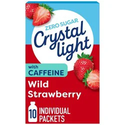 Crystal Light Energy On The Go Wild Strawberry Drink Mix - 10pk/0.11oz Pouches: Low Calorie