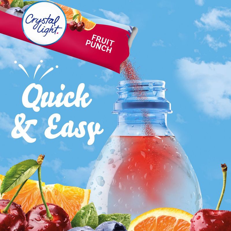 slide 3 of 9, Crystal Light On-the-Go Fruit Punch Drink Mix - 10pk/0.09oz, 10 ct, 0.09 oz