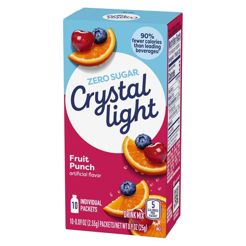 slide 6 of 9, Crystal Light On-the-Go Fruit Punch Drink Mix - 10pk/0.09oz, 10 ct, 0.09 oz