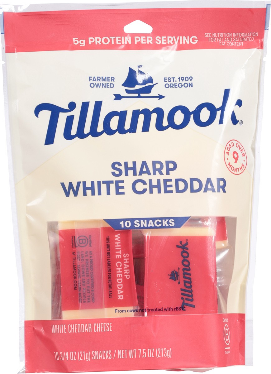 slide 5 of 9, Tillamook Sharp White Cheddar Snacking Cheese, 10 ct; 7.5 oz