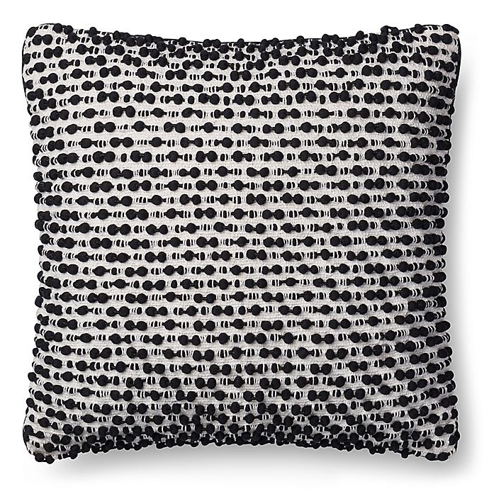 slide 1 of 1, Magnolia Home By Joanna Gaines Magnolia Home Ruth Throw Pillow - White/Black, 18 in x 18 in