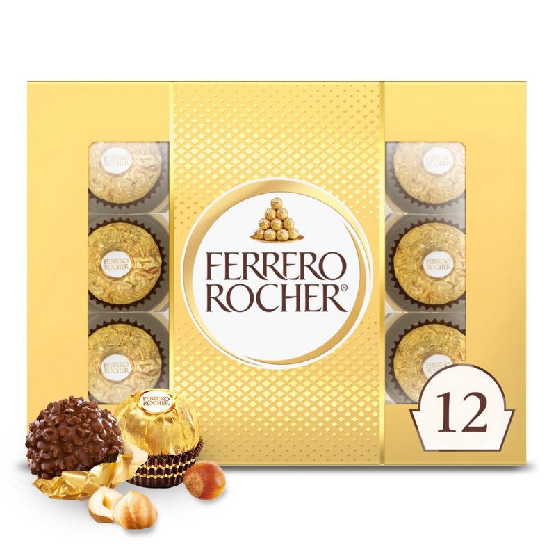 slide 1 of 9, Ferrero Rocher Fine Hazelnut Chocolate Candy - 5.3oz/12ct, 5.3 oz, 12 ct