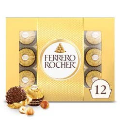 Ferrero Rocher Fine Hazelnut Chocolate Candy - 5.3oz/12ct