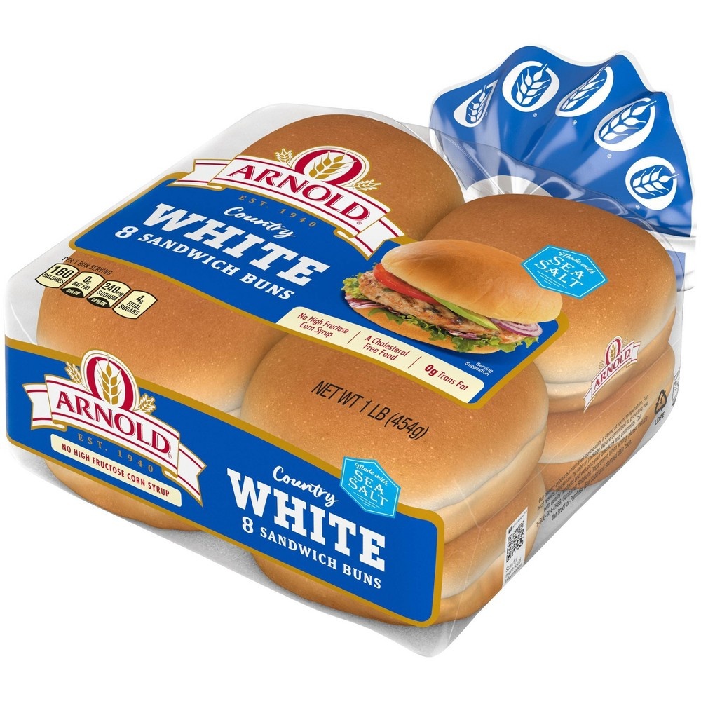 slide 3 of 4, Arnold Select White Hamburger Buns, 15 oz, 8 ct