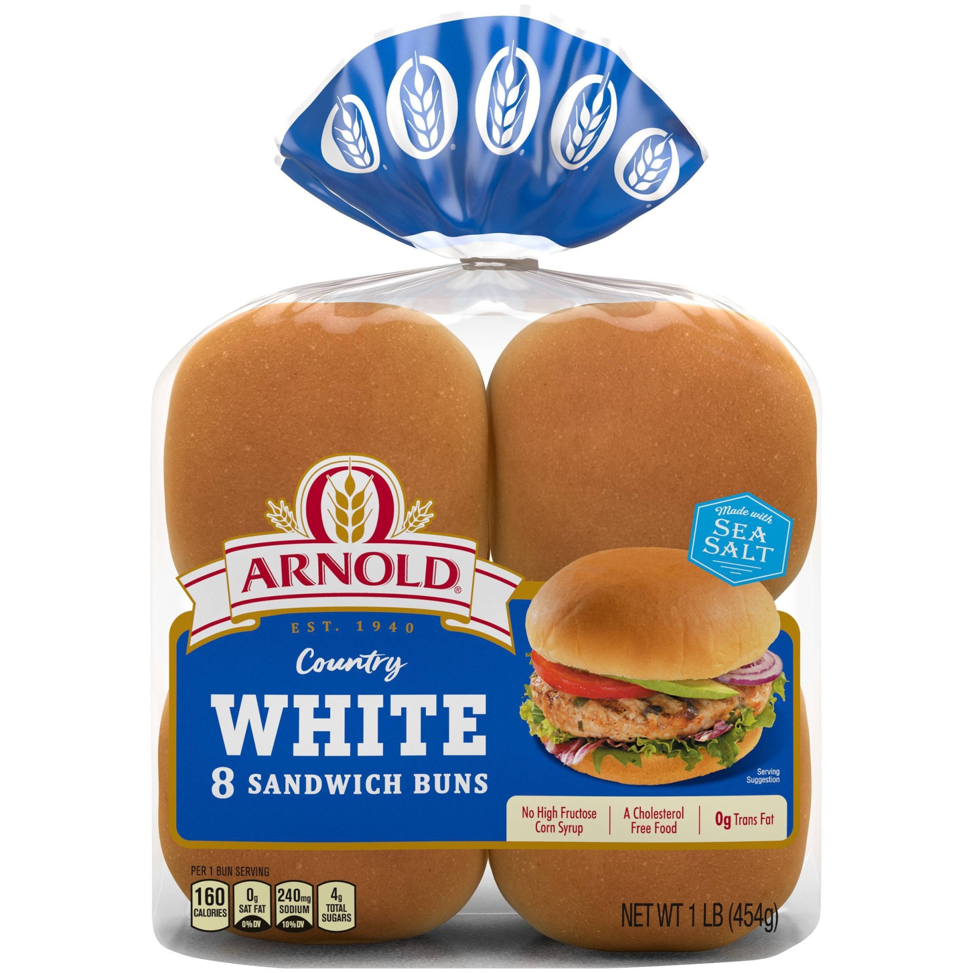 slide 1 of 4, Arnold Select White Hamburger Buns, 15 oz, 8 ct