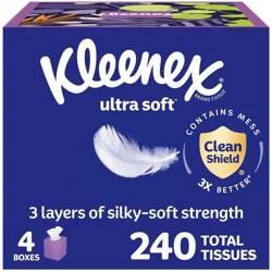 Kleenex Ultra Soft 3-Ply Facial Tissue - 4pk/240ct