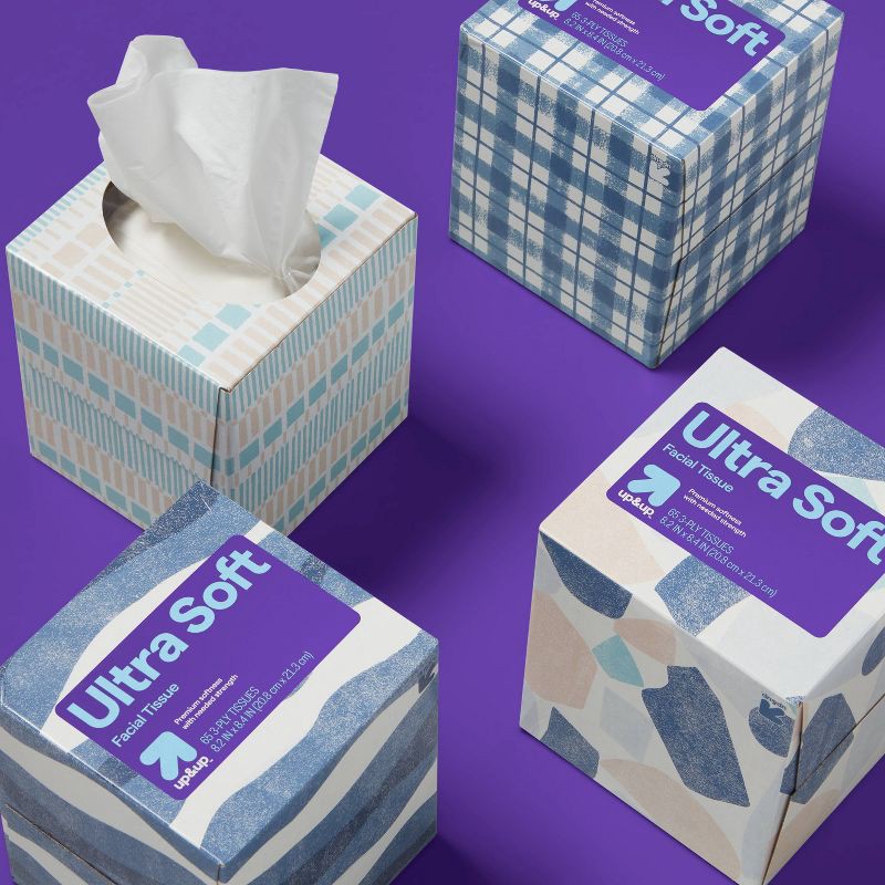 slide 2 of 4, Ultra Soft 3-Ply Facial Tissue - 4pk/260ct - up&up™, 4 pk; 260 ct
