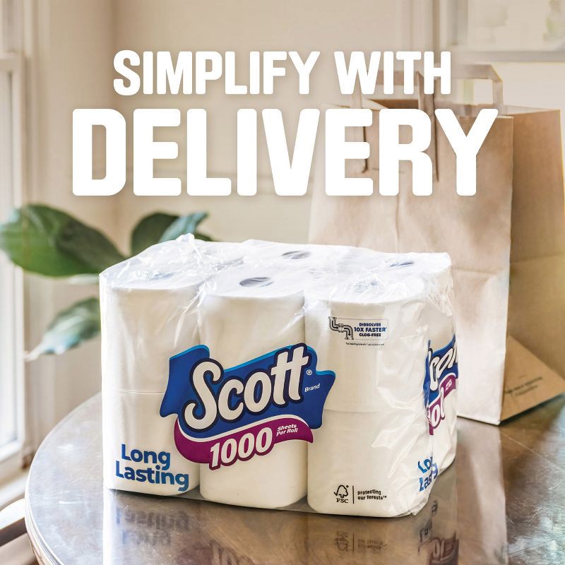 slide 8 of 9, Scott 1000 Septic-Safe 1-Ply Toilet Paper - 4 Rolls, 4 ct