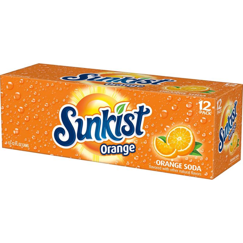 slide 3 of 8, Sunkist Orange Soda - 12pk/12 fl oz Cans, 12 ct; 12 fl oz