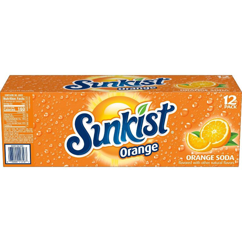 slide 5 of 8, Sunkist Orange Soda - 12pk/12 fl oz Cans, 12 ct; 12 fl oz