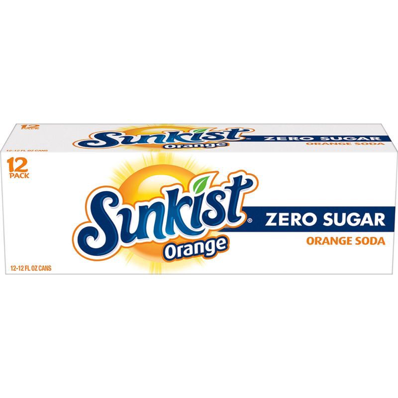 slide 2 of 8, Sunkist Zero Sugar Orange Soda - 12PK/12 fl oz Cans, 12 ct; 12 fl oz