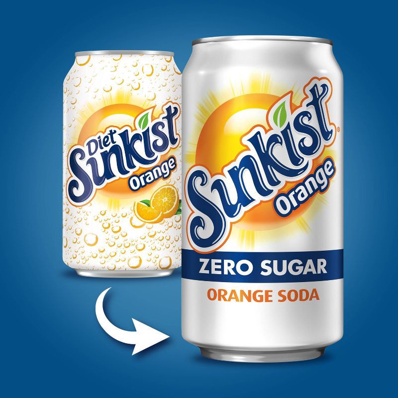 slide 3 of 8, Sunkist Zero Sugar Orange Soda - 12PK/12 fl oz Cans, 12 ct; 12 fl oz